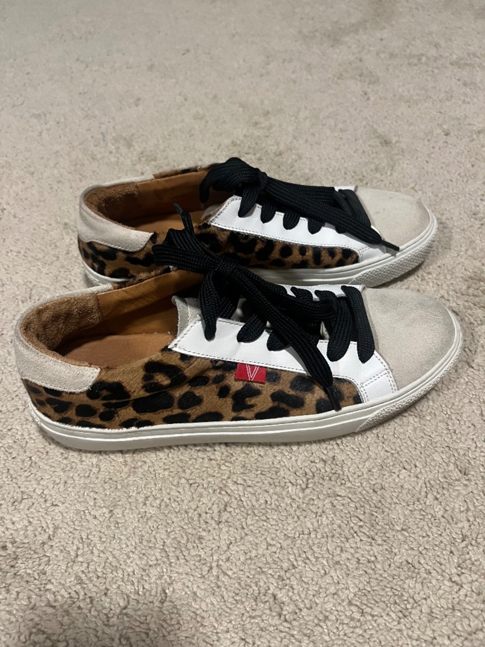 Veronica Beard Leopard Calf Hair Sneakers Size 9